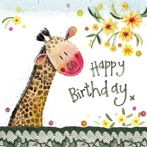 Alex Clark Birthday Giraffe Greeting Card